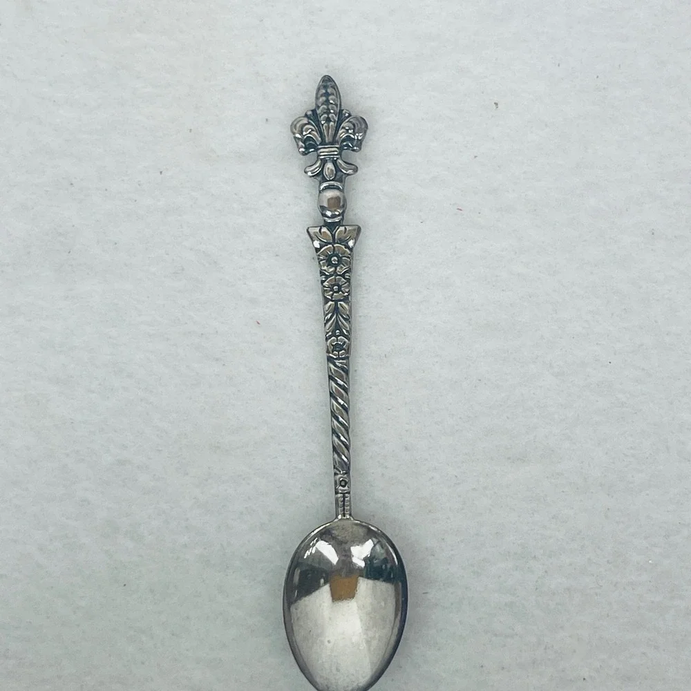 Unbranded Spoon Unisex OS Fleur-de-Lis Silver Ornate Floral Vintage Excellent